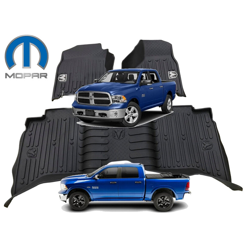 Torcia 3D-Gummi-Fußmatten (nur vorne), passend für Dodge Ram 1500  2019–2024, Allwetter-Auto-Fußmatten mit rutschfesten Spikes,  Automobil-Teppich für