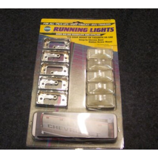 LED Begrenzungsleuchten 4er Set (mit Chromsockel / rot